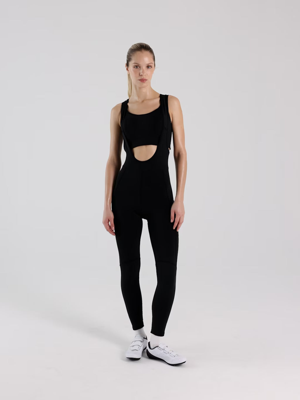 Legginsy rowerowe z żelowo-piankową wkładką i szelkami damskie