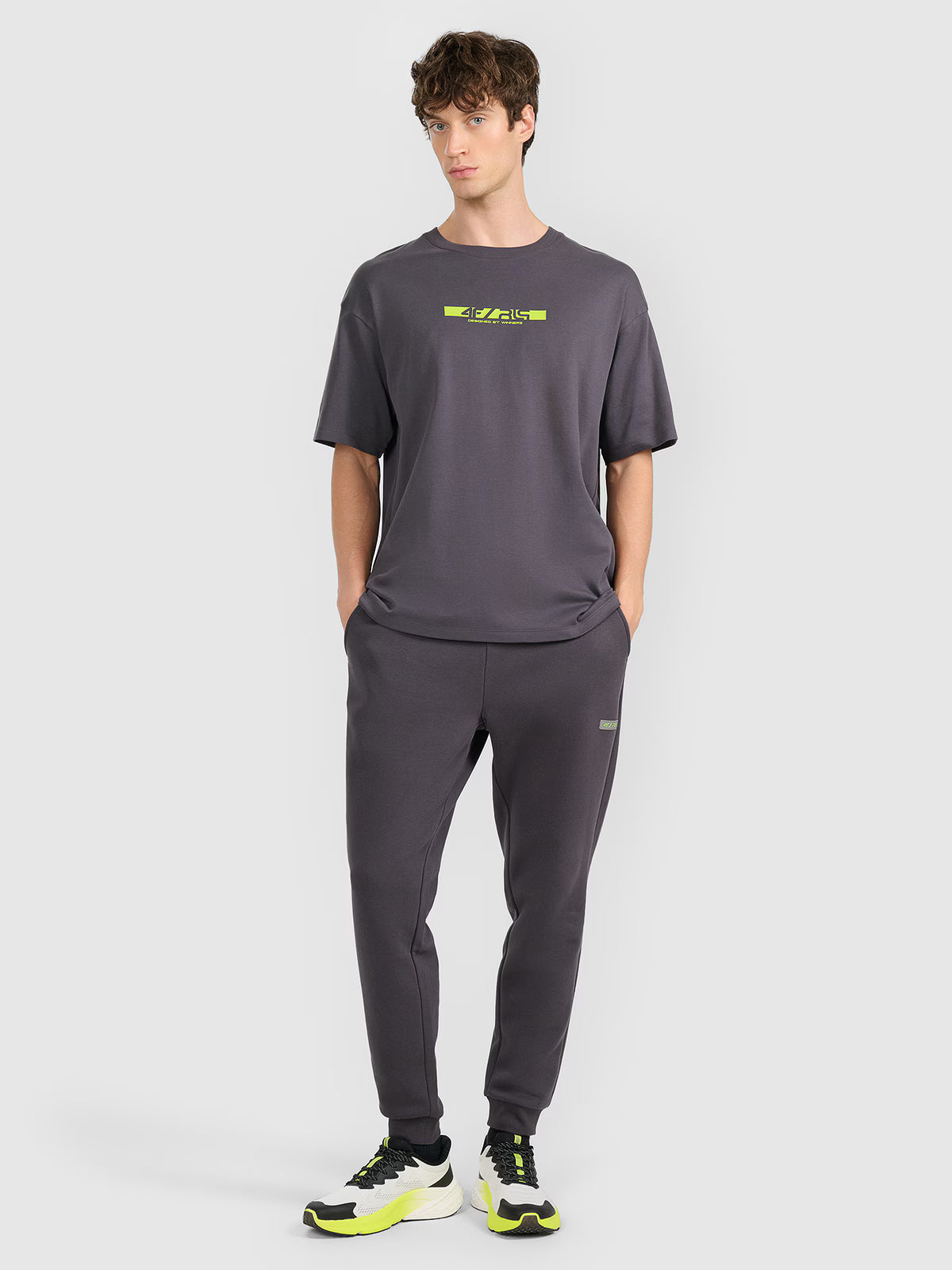 T-shirt oversize z nadrukiem męski 4F x Robert Lewandowski