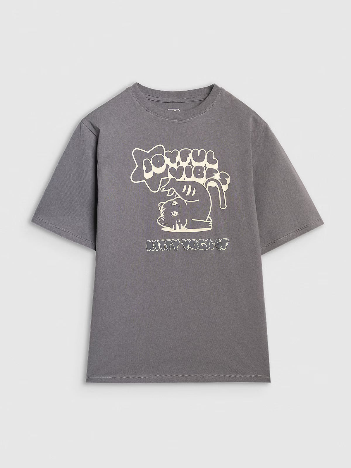 T-shirt oversize z nadrukiem dziewczęcy