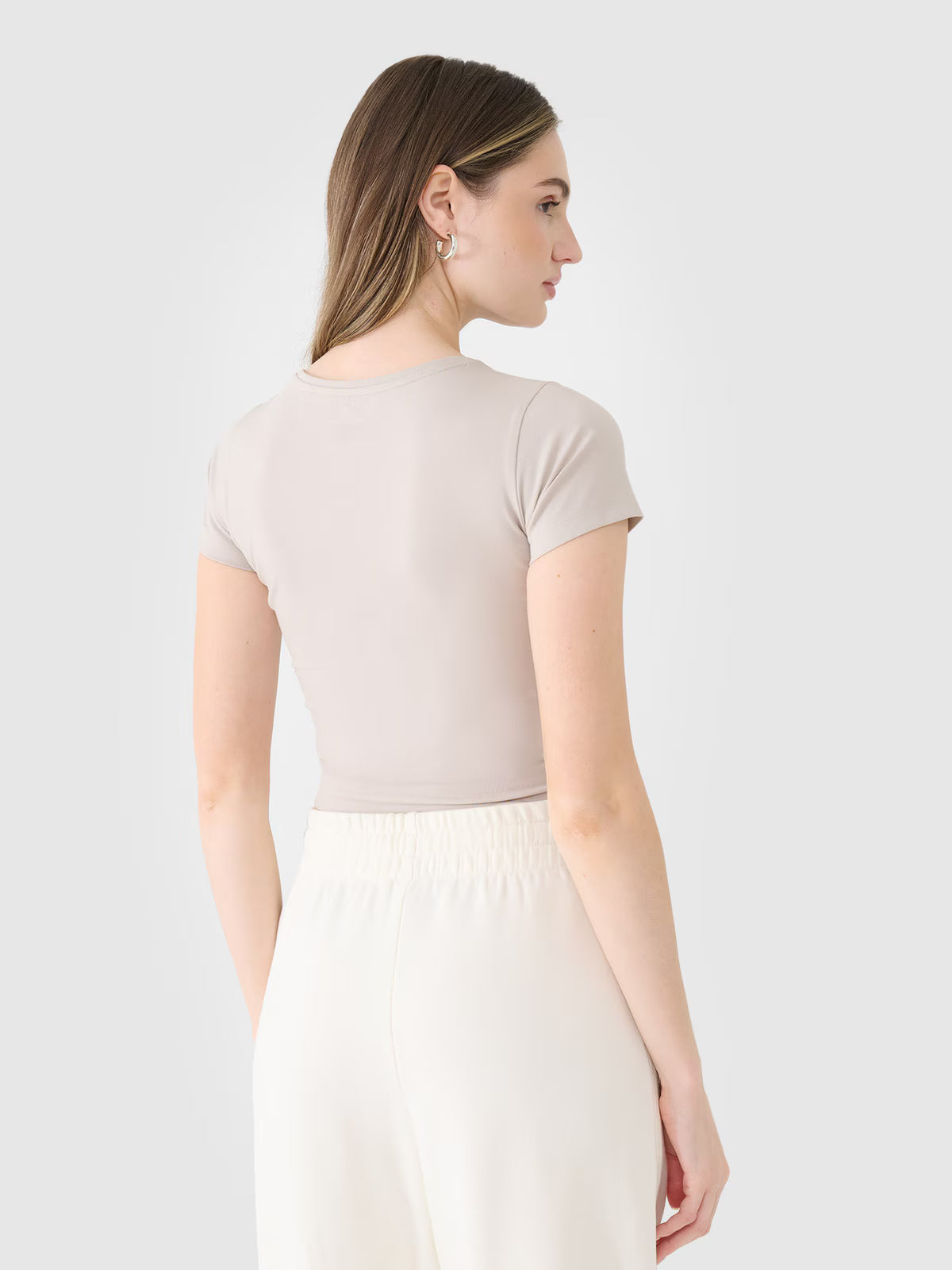 T-shirt crop top gładki damski