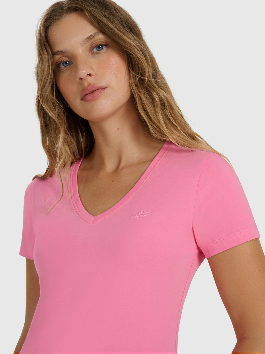 T-shirt slim gładki damski