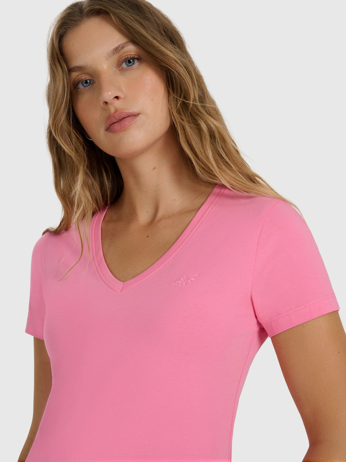 T-shirt slim gładki damski