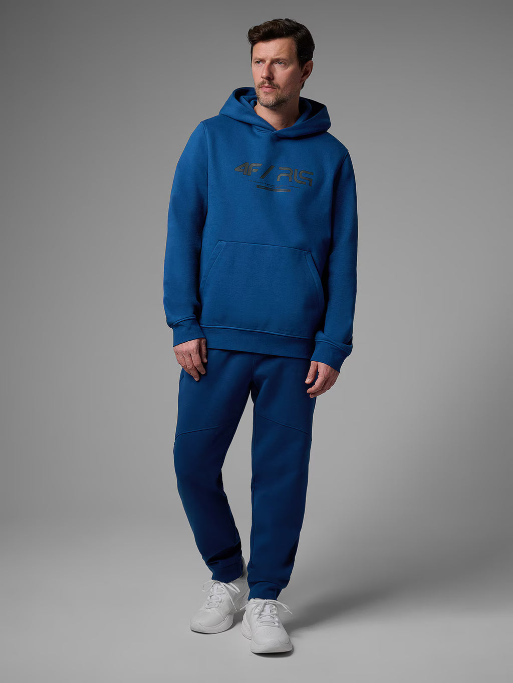 Bluza dresowa regular z kapturem męska 4F x Robert Lewandowski