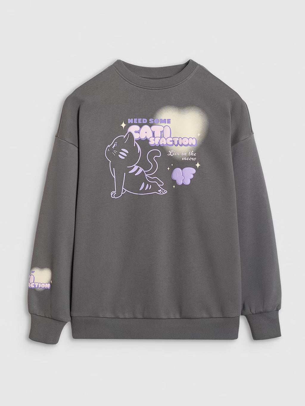Bluza dresowa oversize nierozpinana bez kaptura dziewczęca