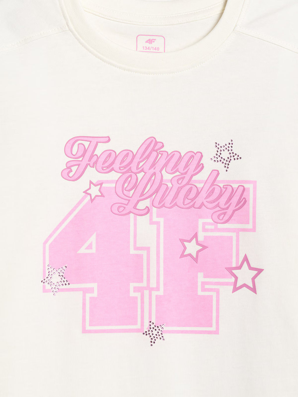 T-shirt loose z nadrukiem dziewczęcy