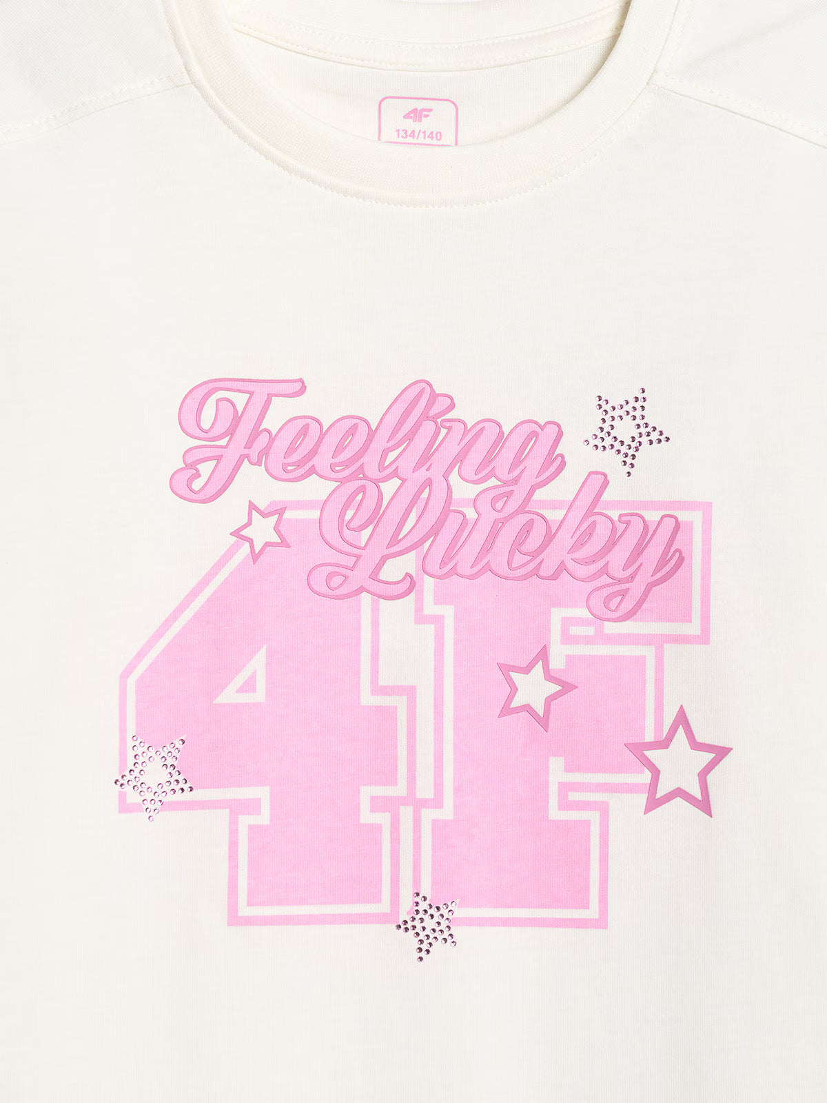 T-shirt loose z nadrukiem dziewczęcy