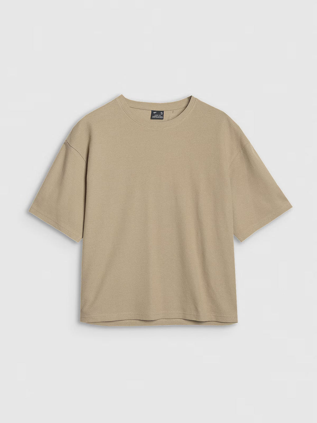T-shirt regular z waflowej dzianiny damski