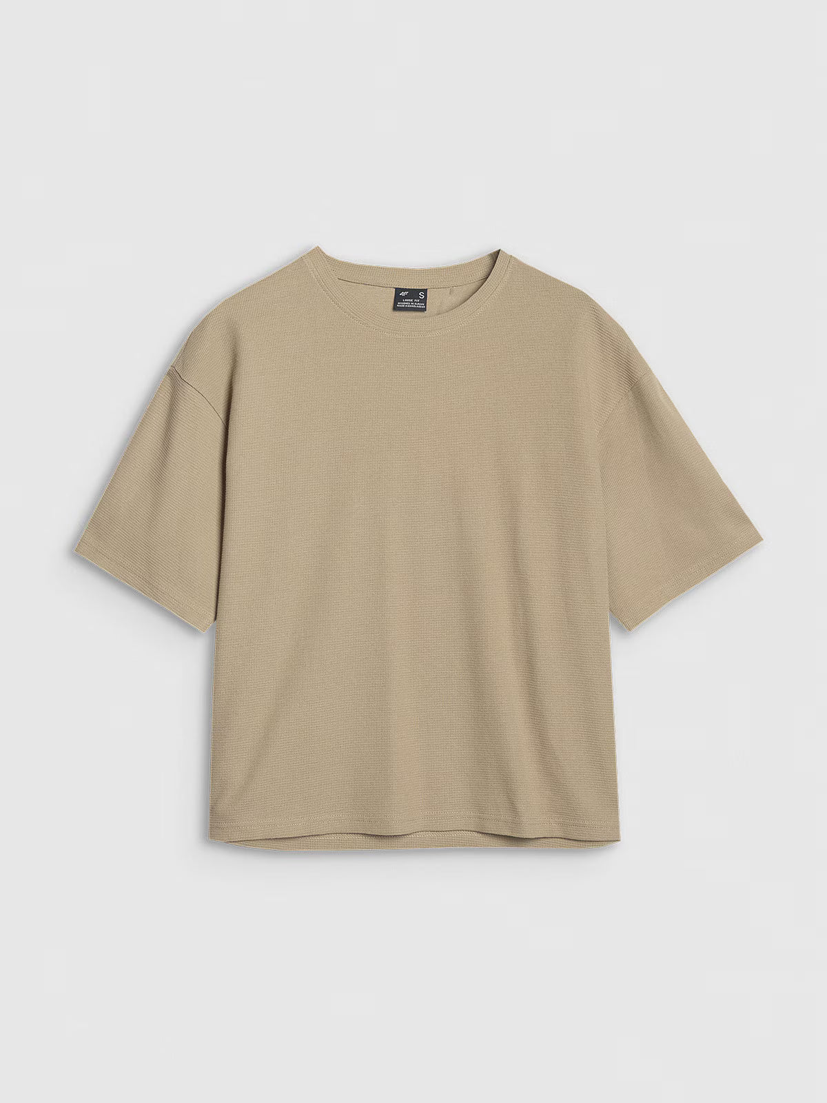 T-shirt regular z waflowej dzianiny damski