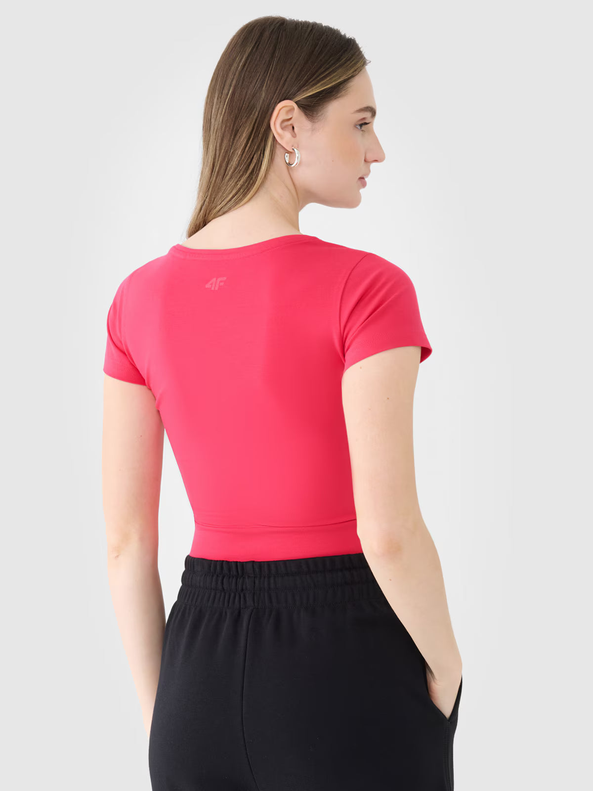 T-shirt crop top gładki damski