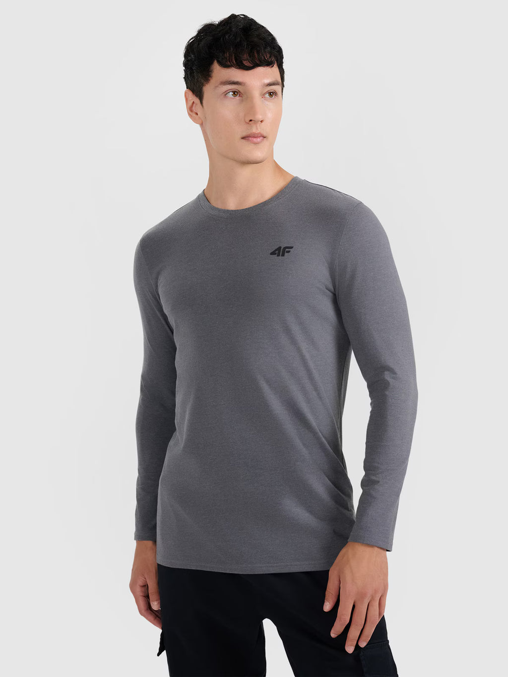 Longsleeve slim gładki męski
