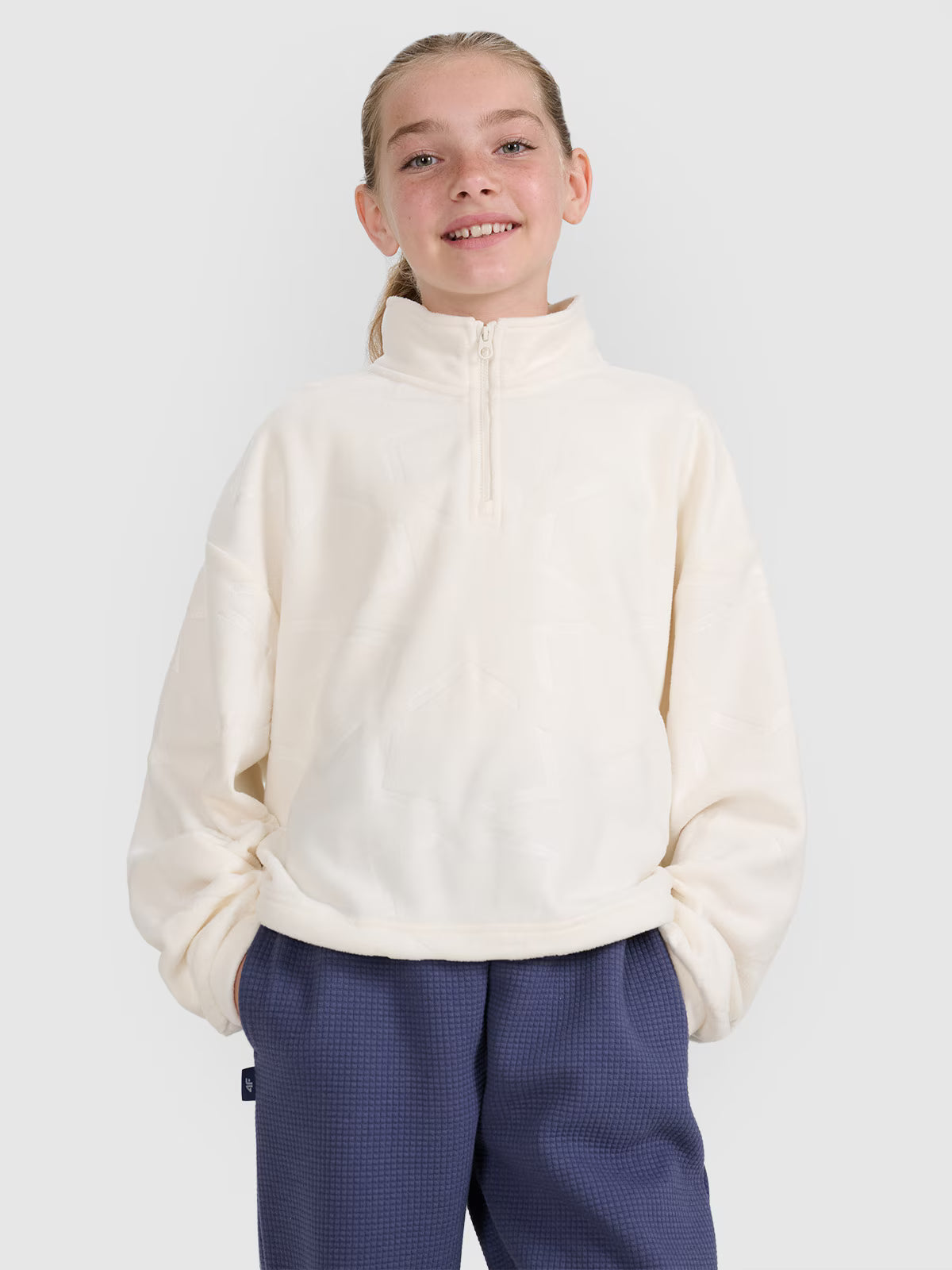 Polar oversize ze stójką dziewczęcy