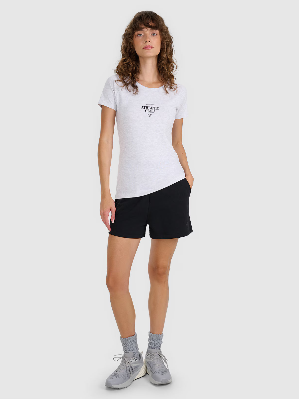 T-shirt slim z nadrukiem damski