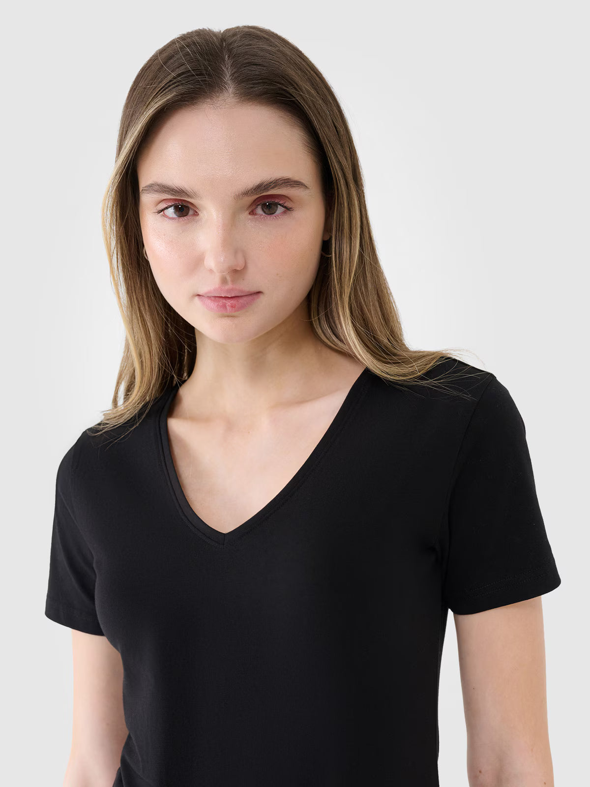 T-shirt slim gładki damski