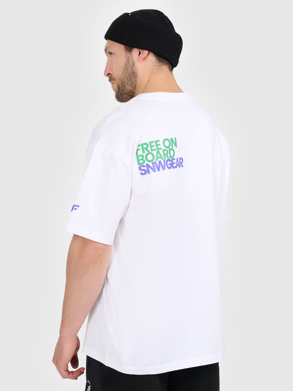 T-shirt loose z nadrukiem męski