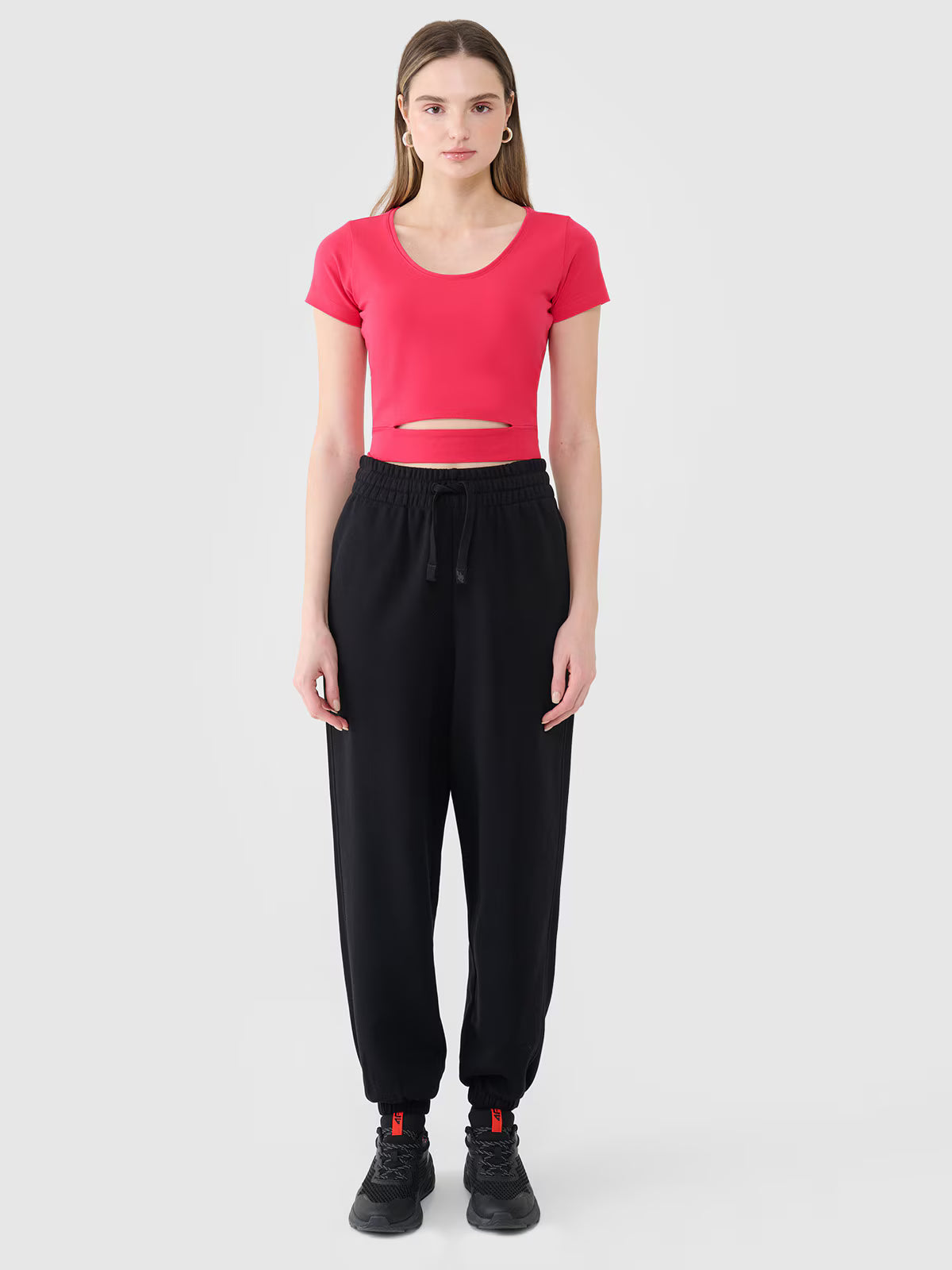 T-shirt crop top gładki damski