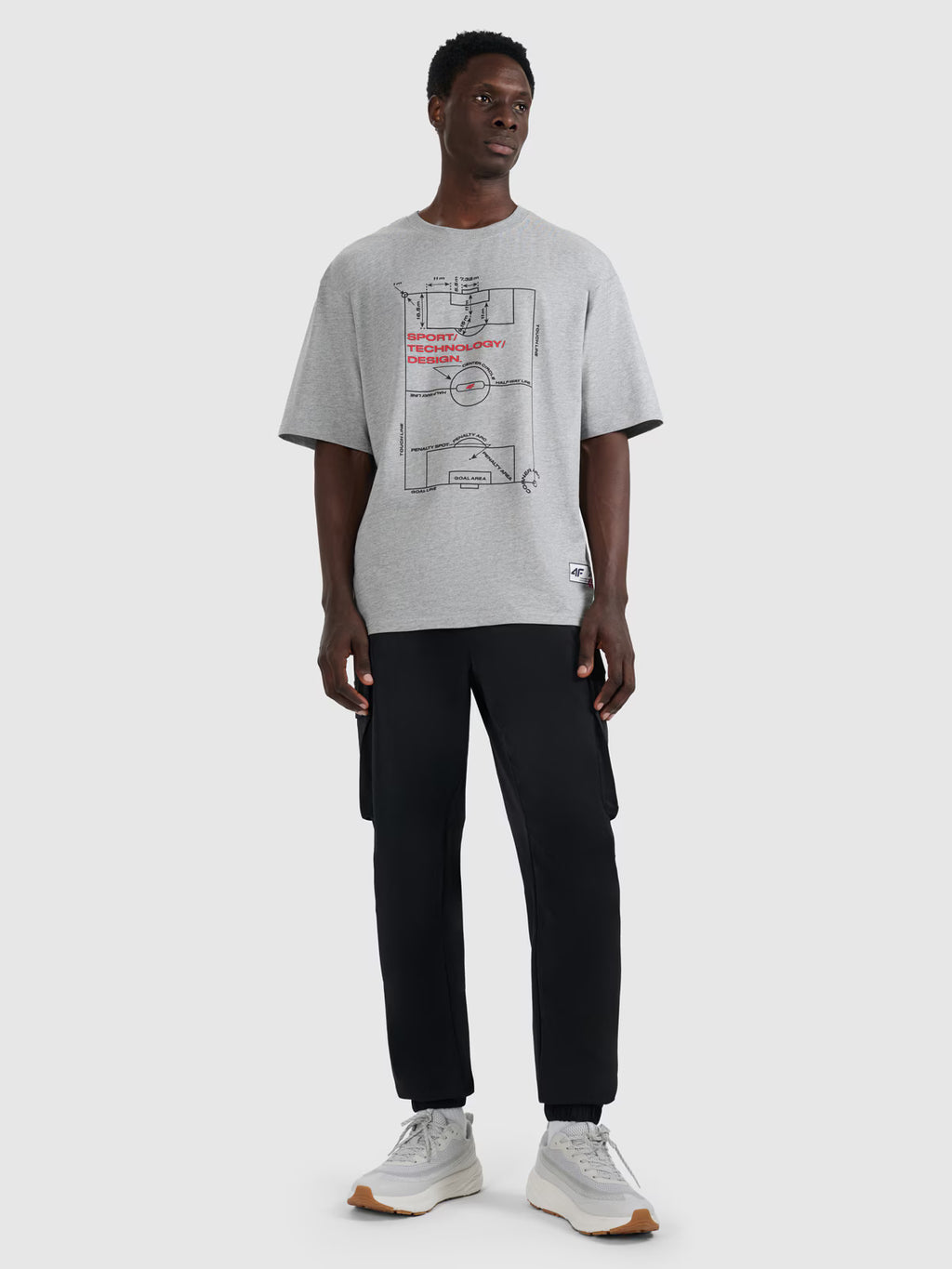 T-shirt oversize z nadrukiem męski