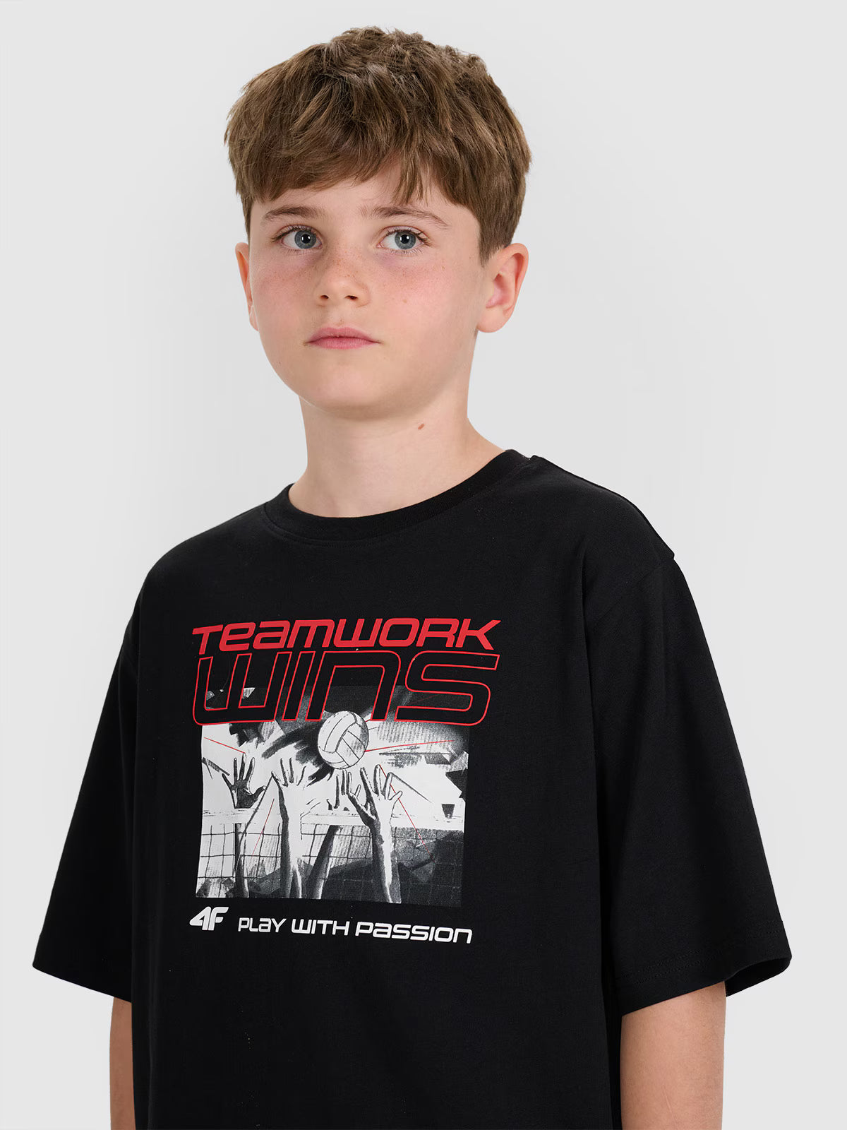T-shirt oversize z nadrukiem dziecięcy