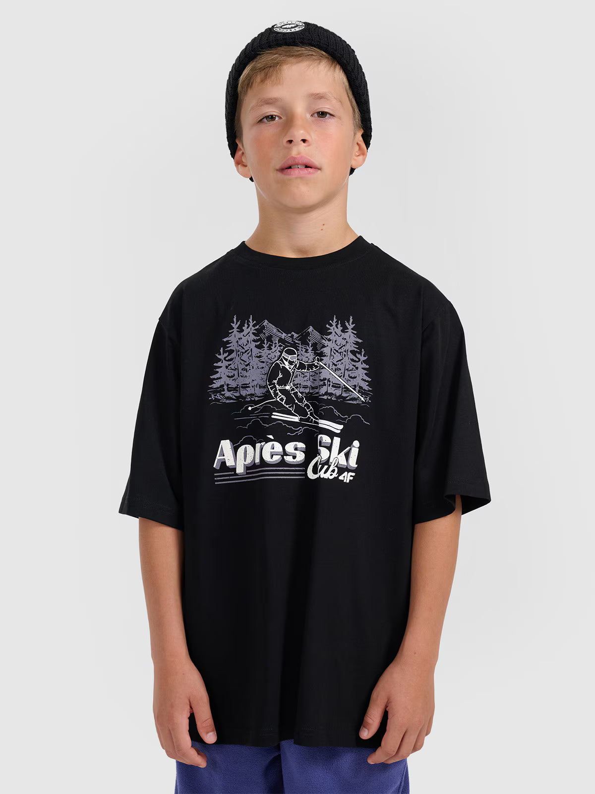 T-shirt loose z nadrukiem chłopięcy