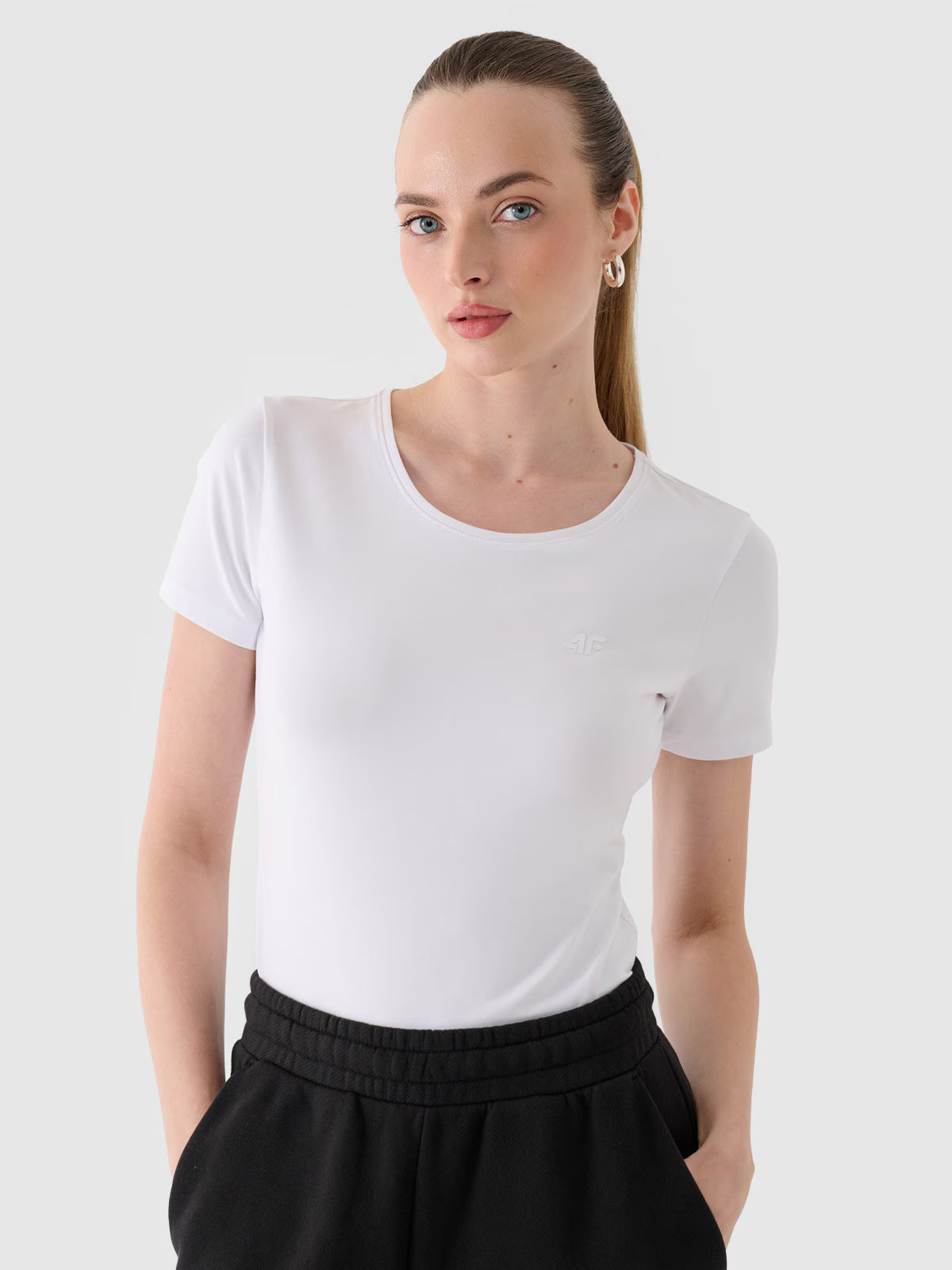 T-shirt slim gładki damski
