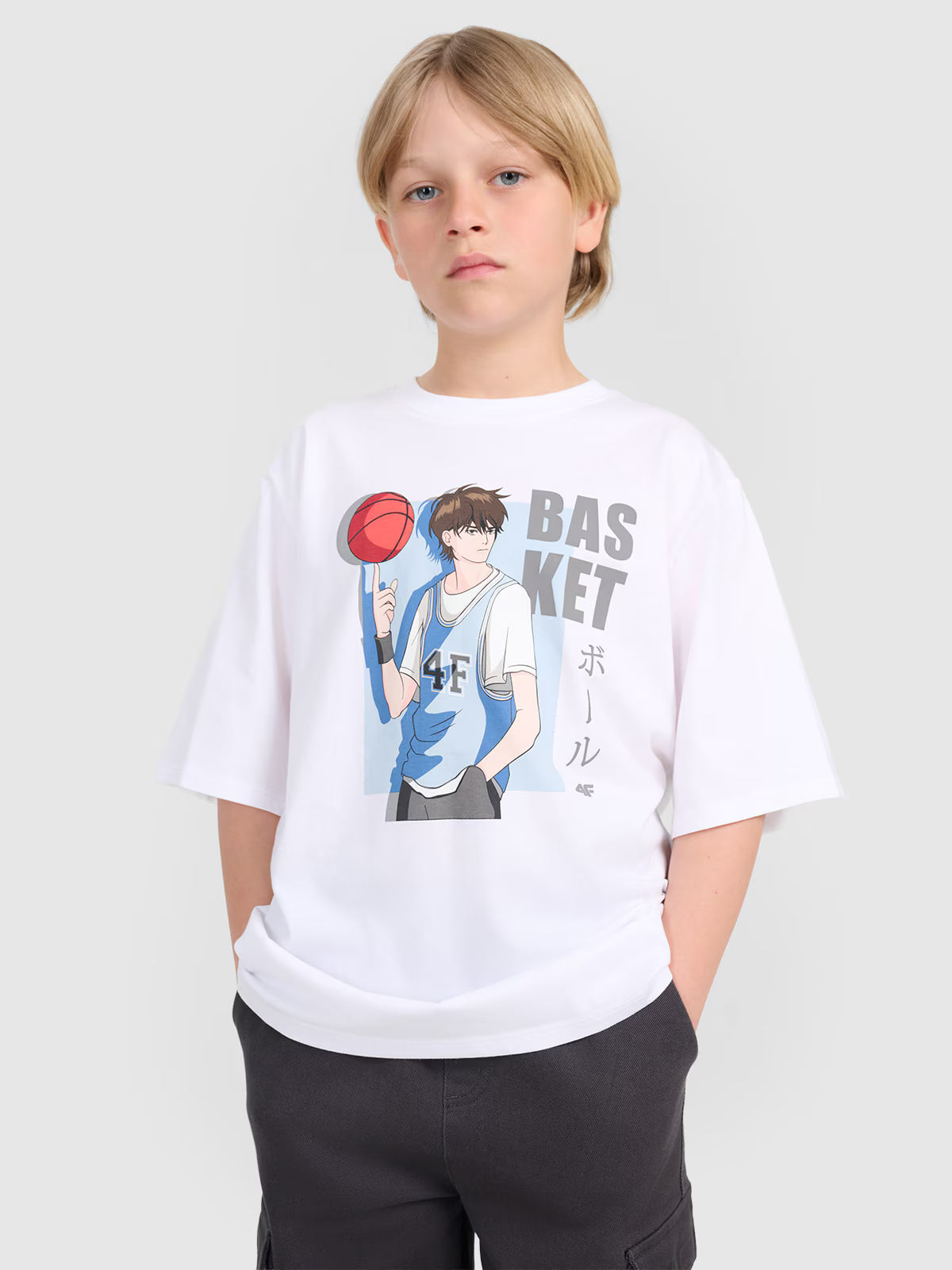 T-shirt oversize z nadrukiem chłopięcy