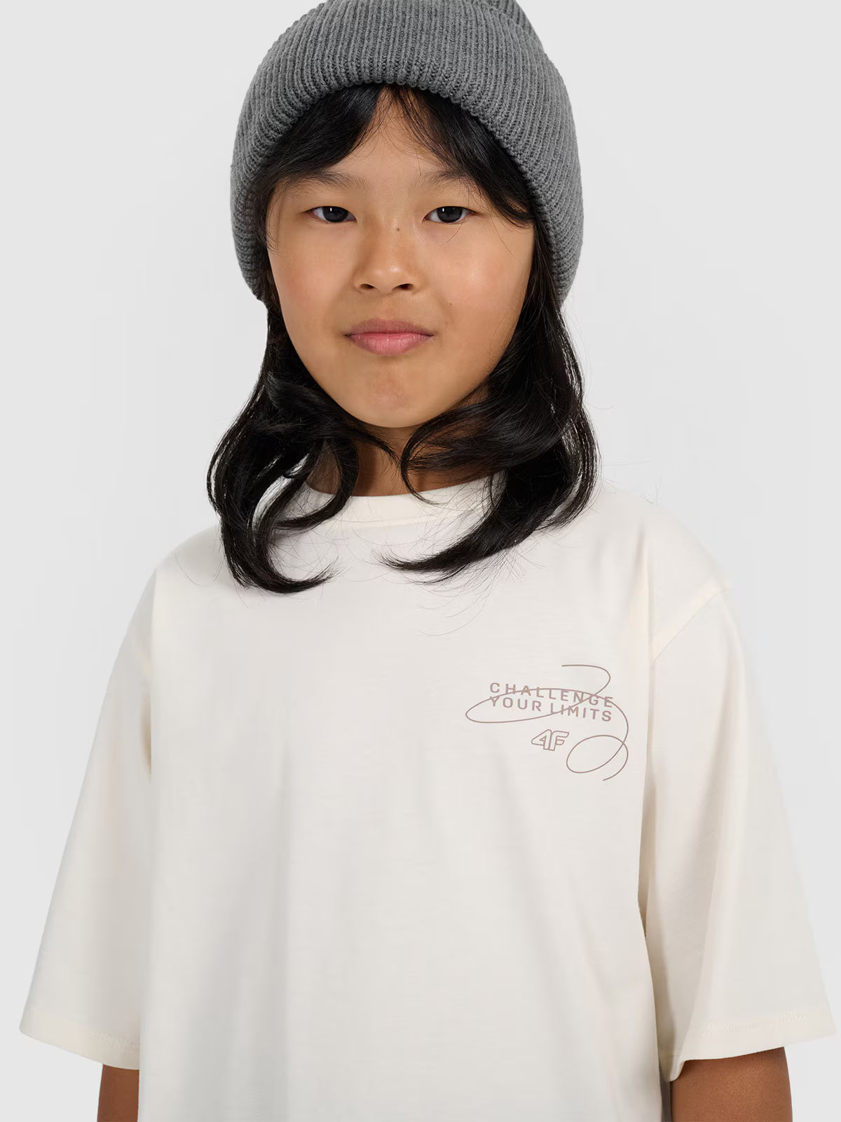 T-shirt oversize z nadrukiem dziewczęcy