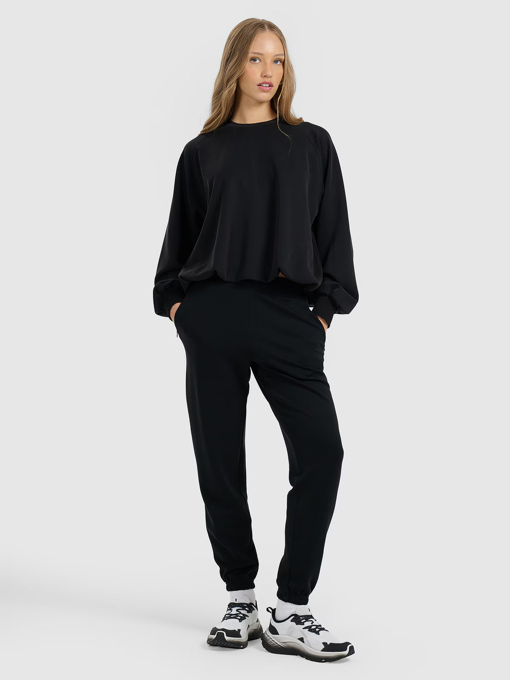 Bluza dresowa nierozpinana z modalem damska