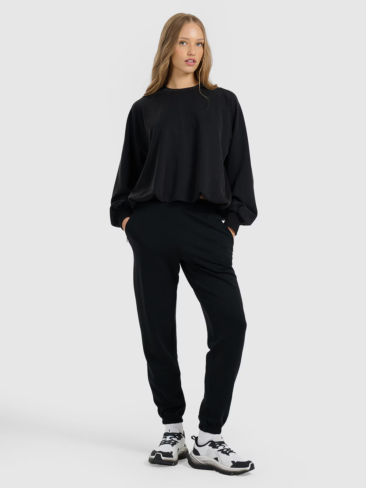 Bluza dresowa nierozpinana z modalem damska
