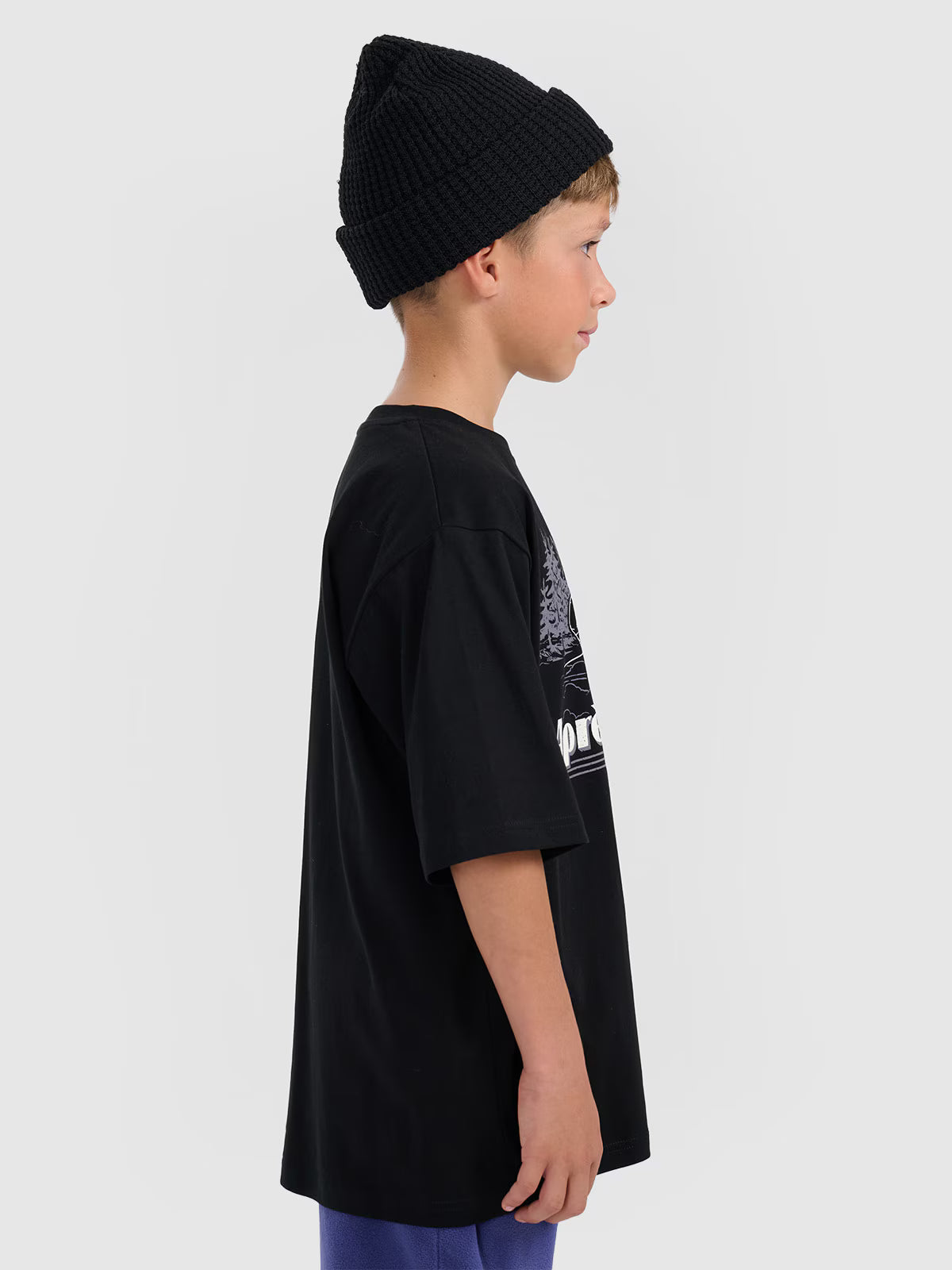T-shirt loose z nadrukiem chłopięcy