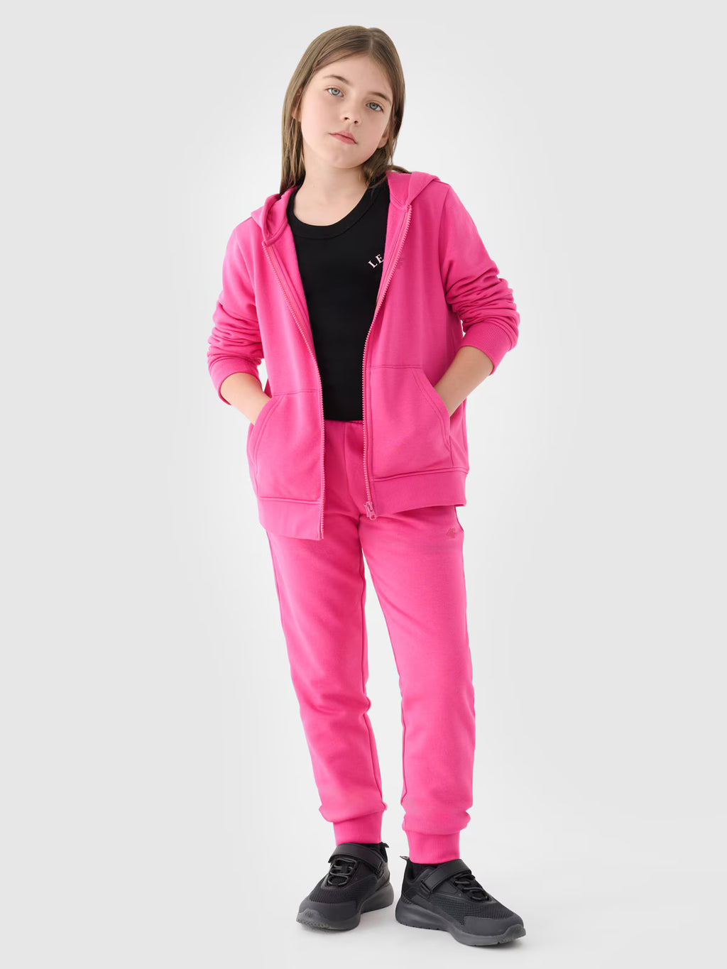 Bluza dresowa rozpinana z kapturem dziewczęca
