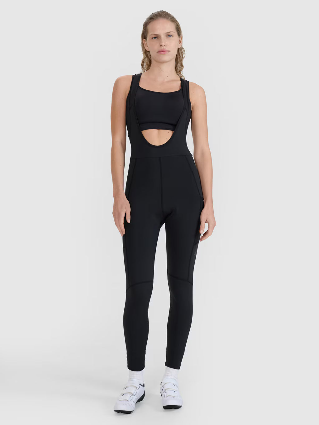 Legginsy rowerowe z żelowo-piankową wkładką i szelkami damskie