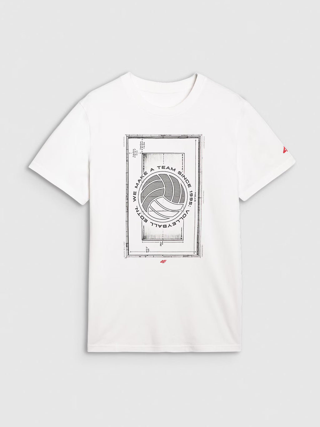 T-shirt regular z nadrukiem siatkarskim męski