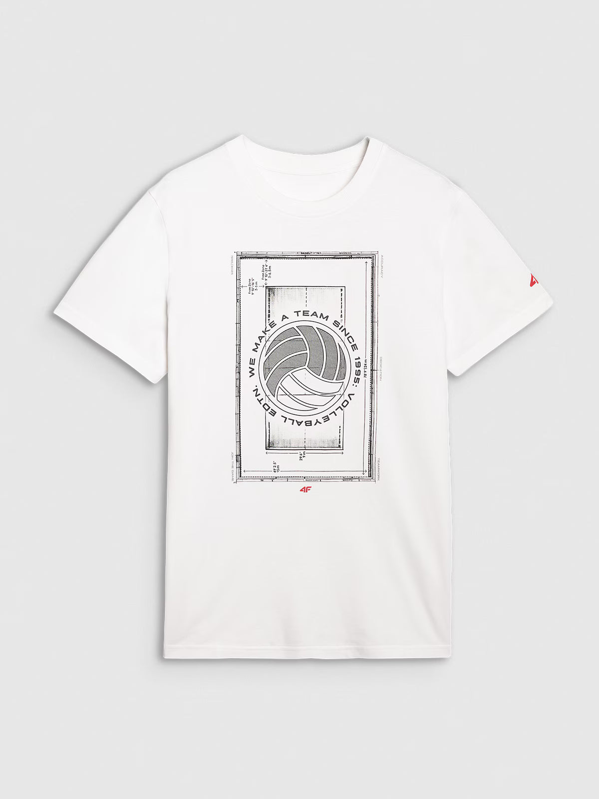 T-shirt regular z nadrukiem siatkarskim męski