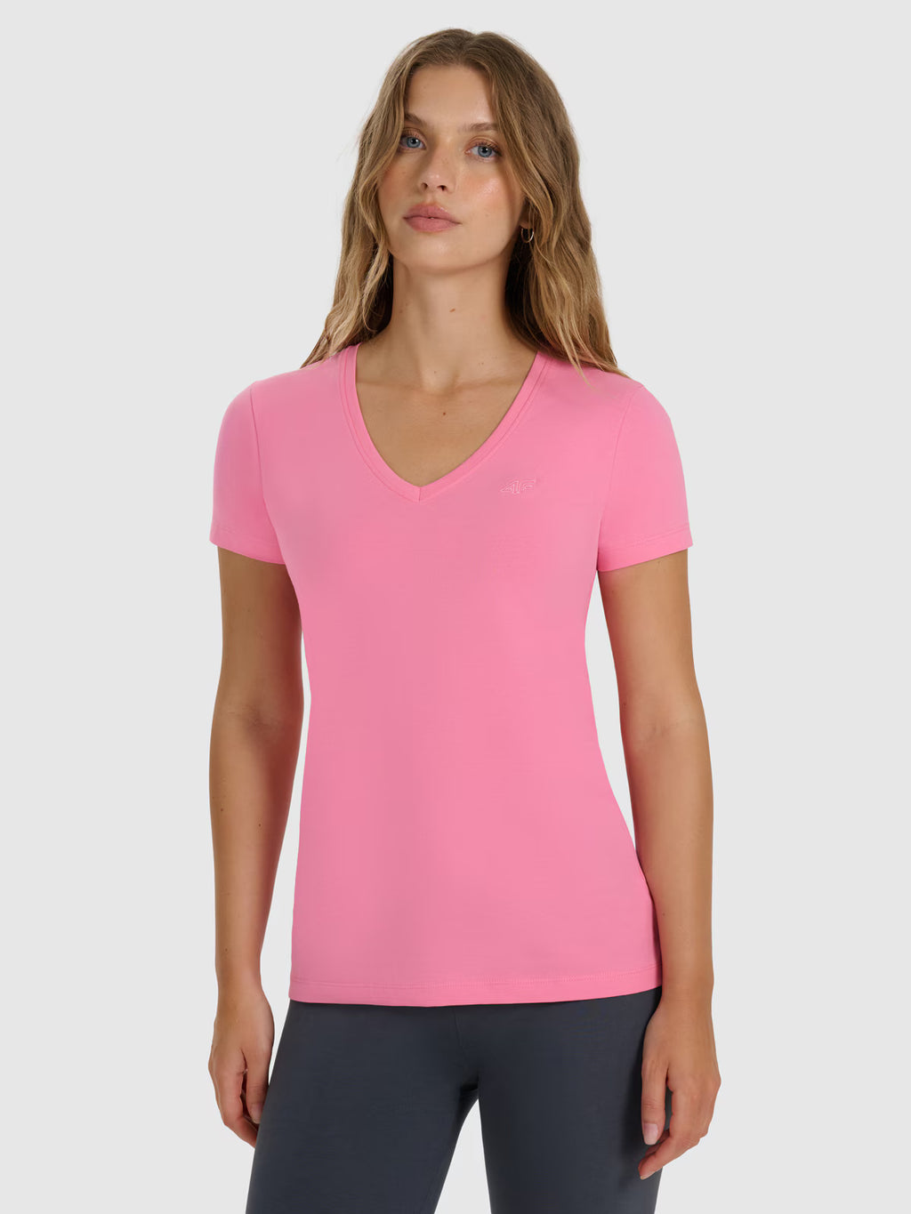 T-shirt slim gładki damski