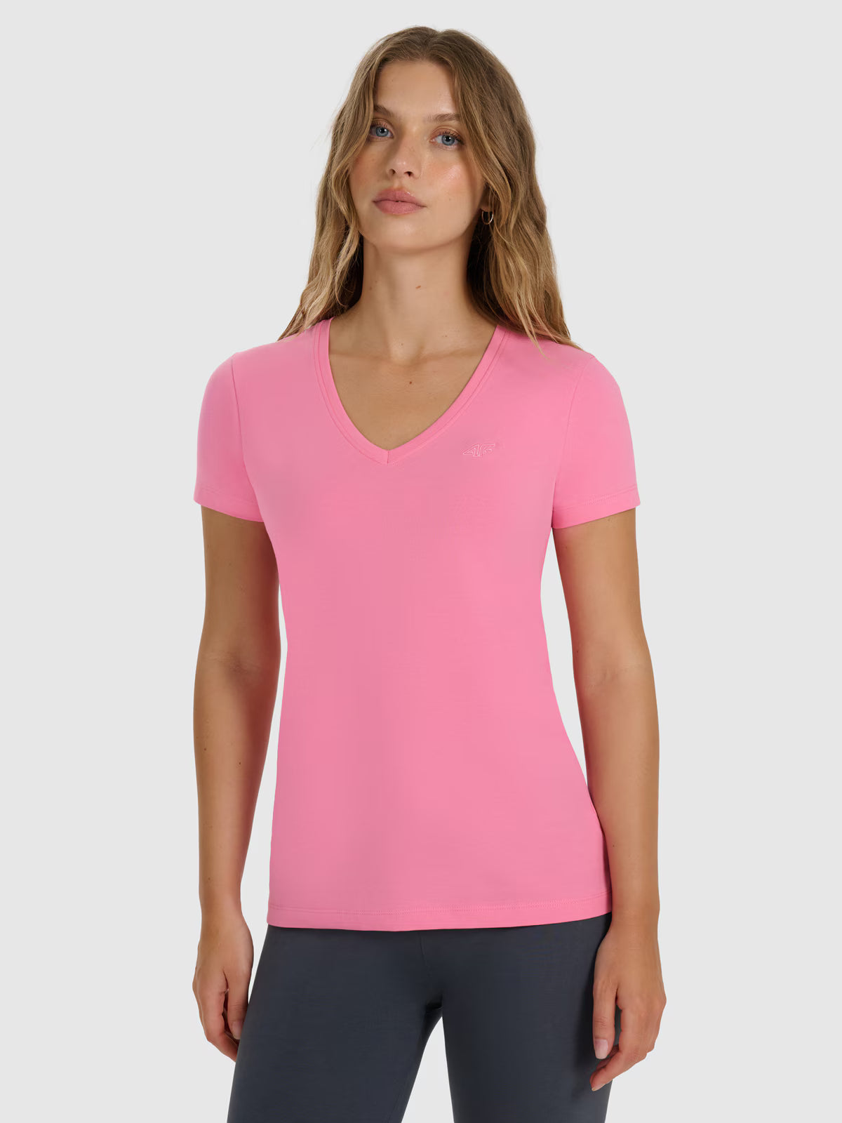 T-shirt slim gładki damski