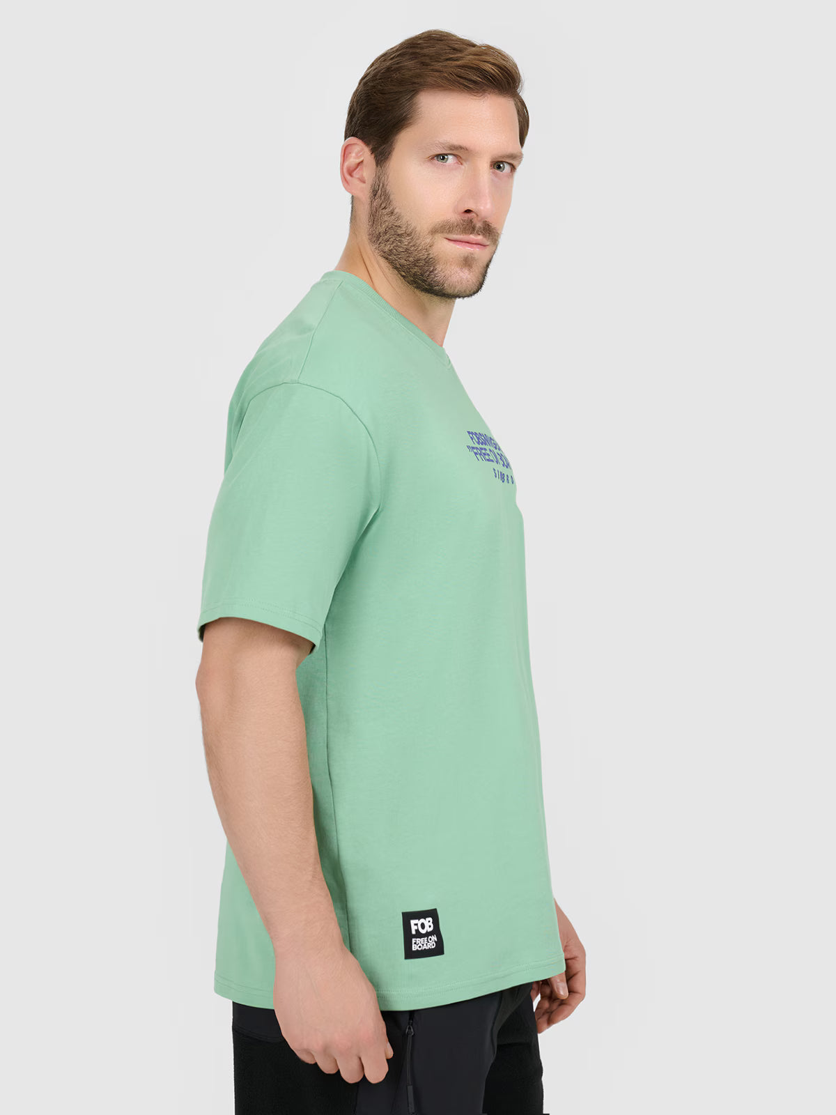 T-shirt loose z nadrukiem męski