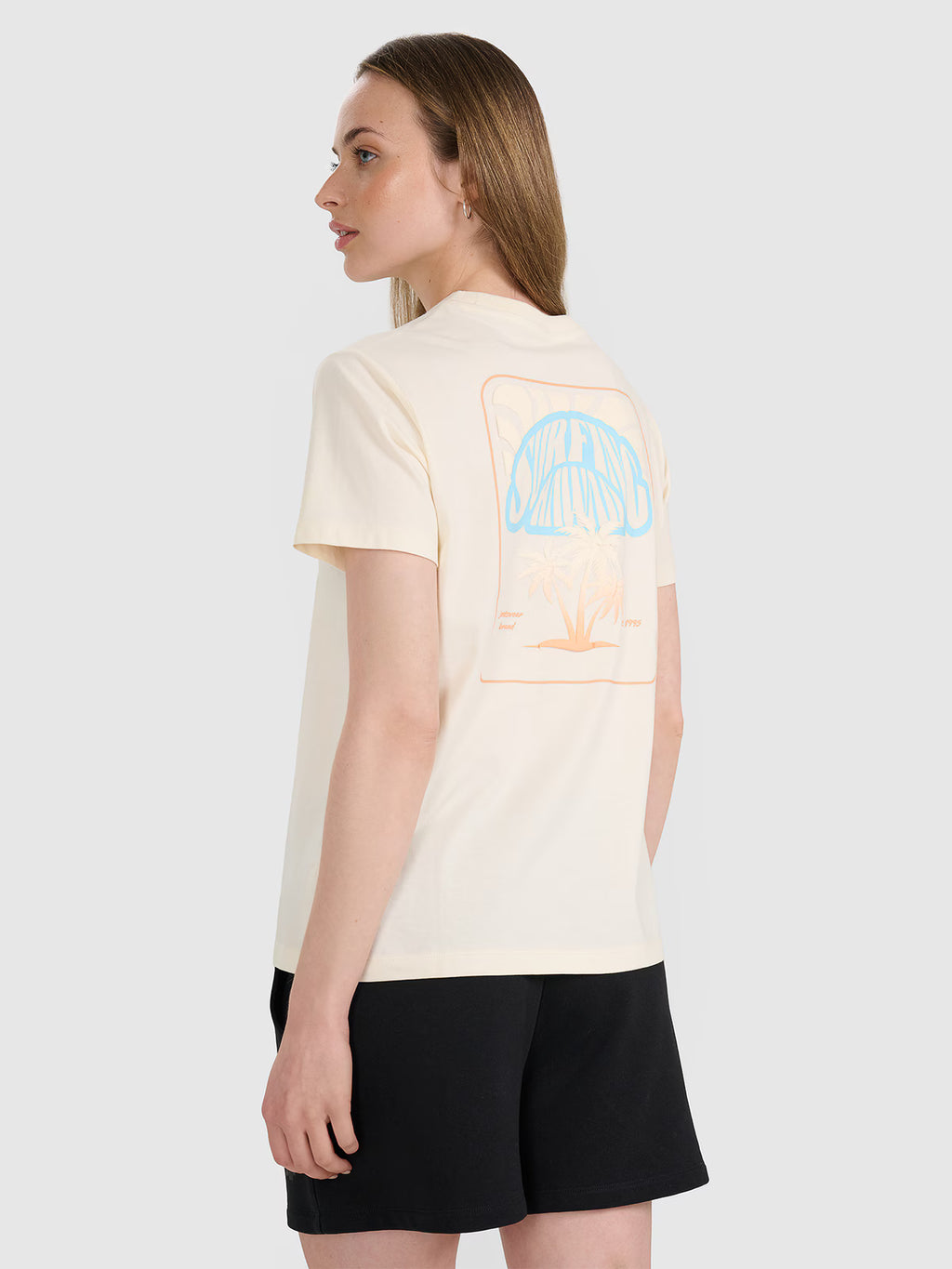 T-shirt oversize z nadrukiem damski