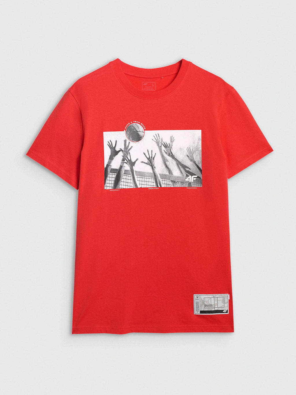T-shirt regular z nadrukiem siatkarskim męski