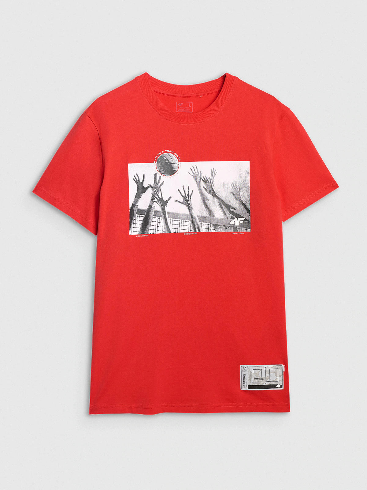 T-shirt regular z nadrukiem siatkarskim męski