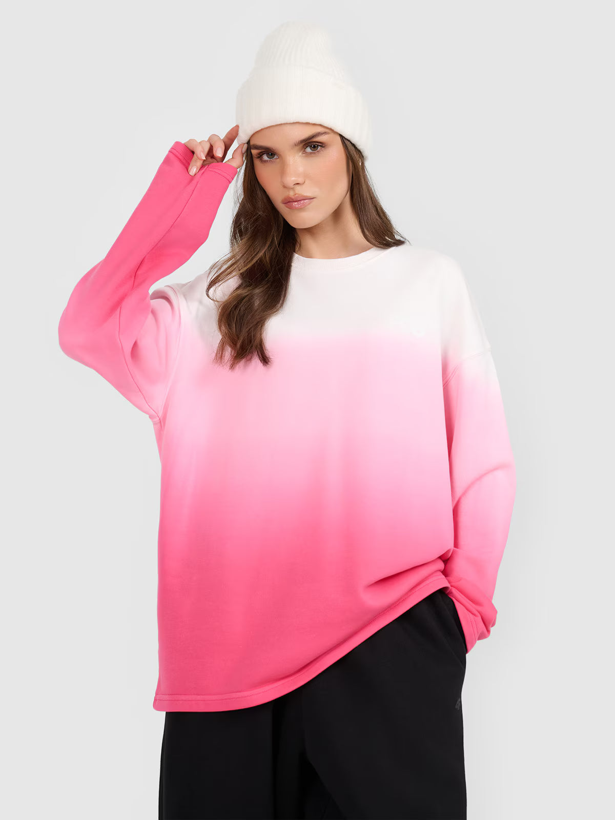 Bluza dresowa nierozpinana bez kaptura damska