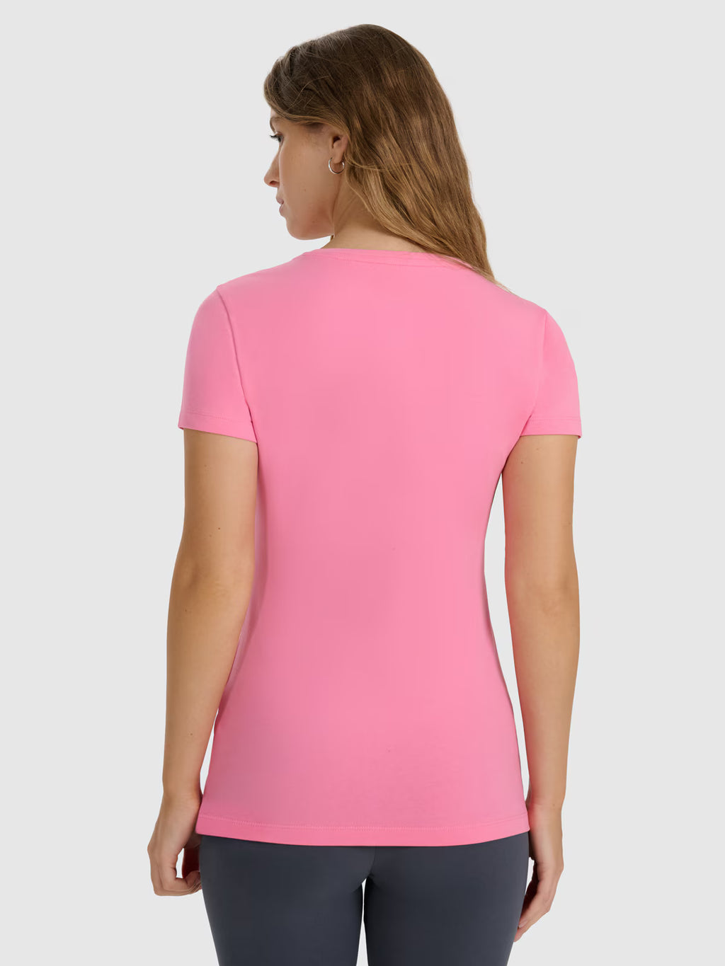 T-shirt slim gładki damski