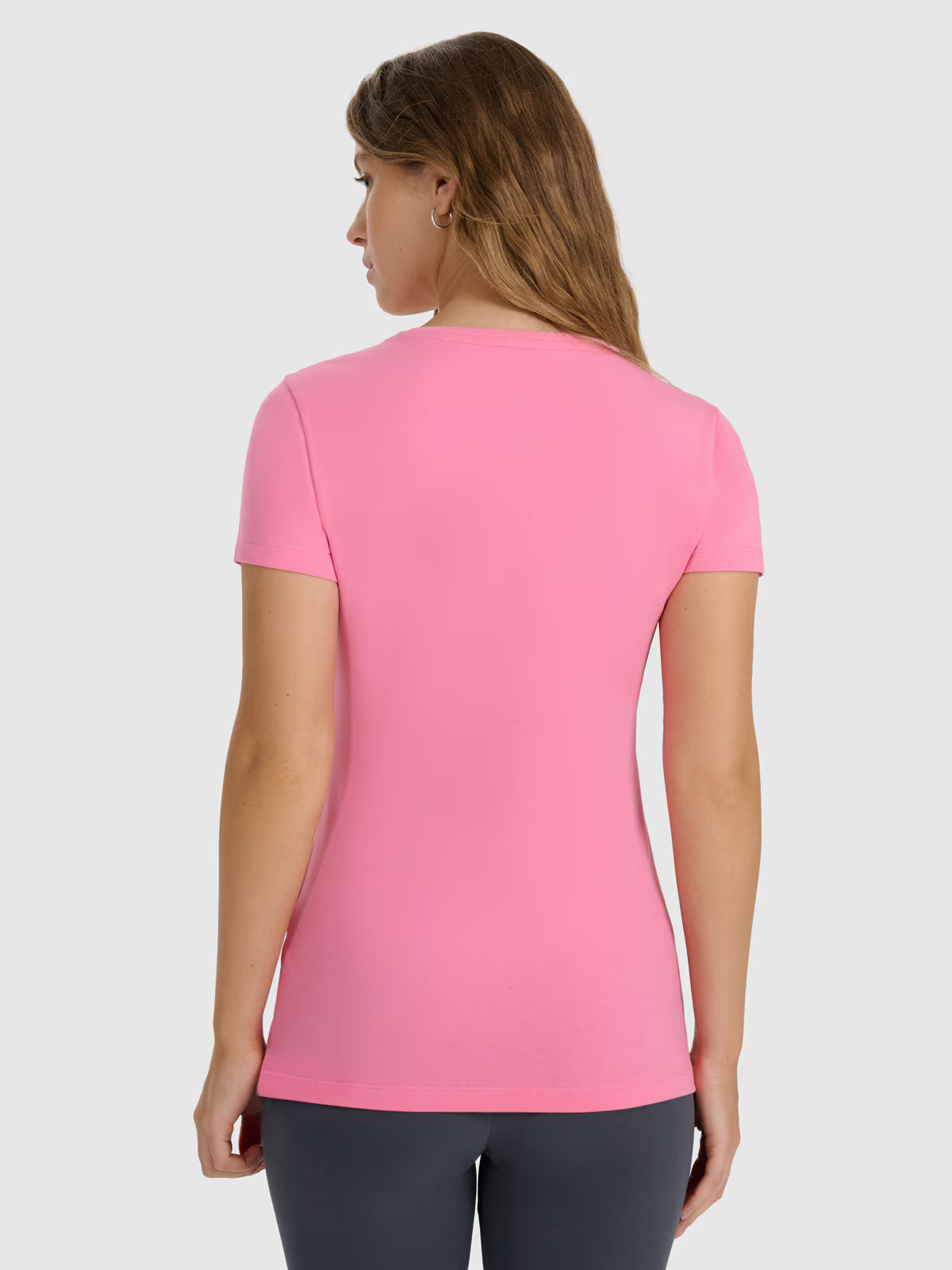 T-shirt slim gładki damski