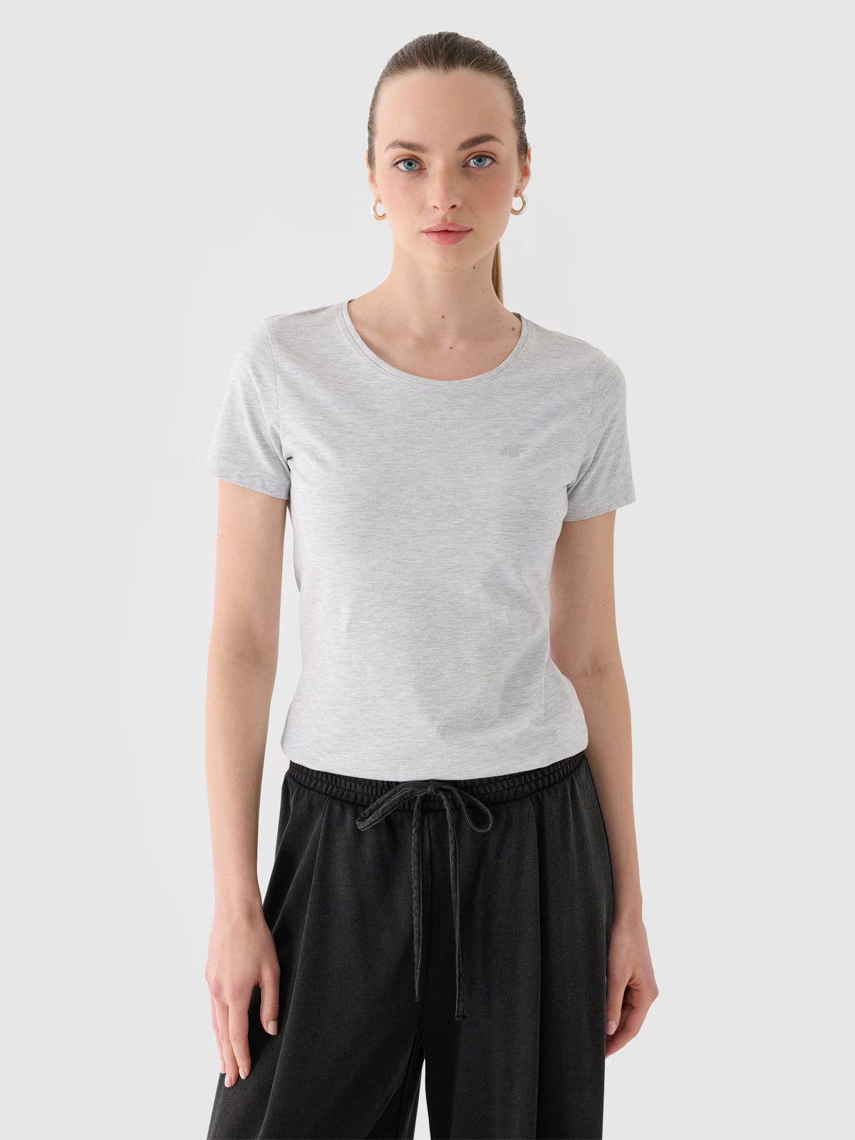 T-shirt slim gładki damski