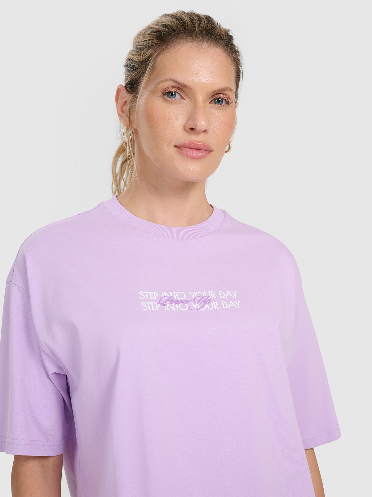 T-shirt oversize z nadrukiem damski