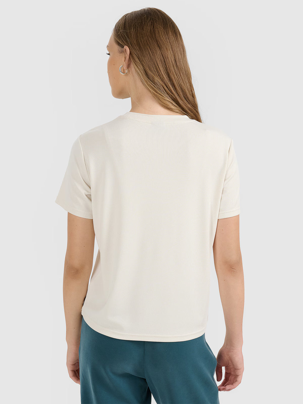T-shirt z prążkowanej dzianiny z modalem damski