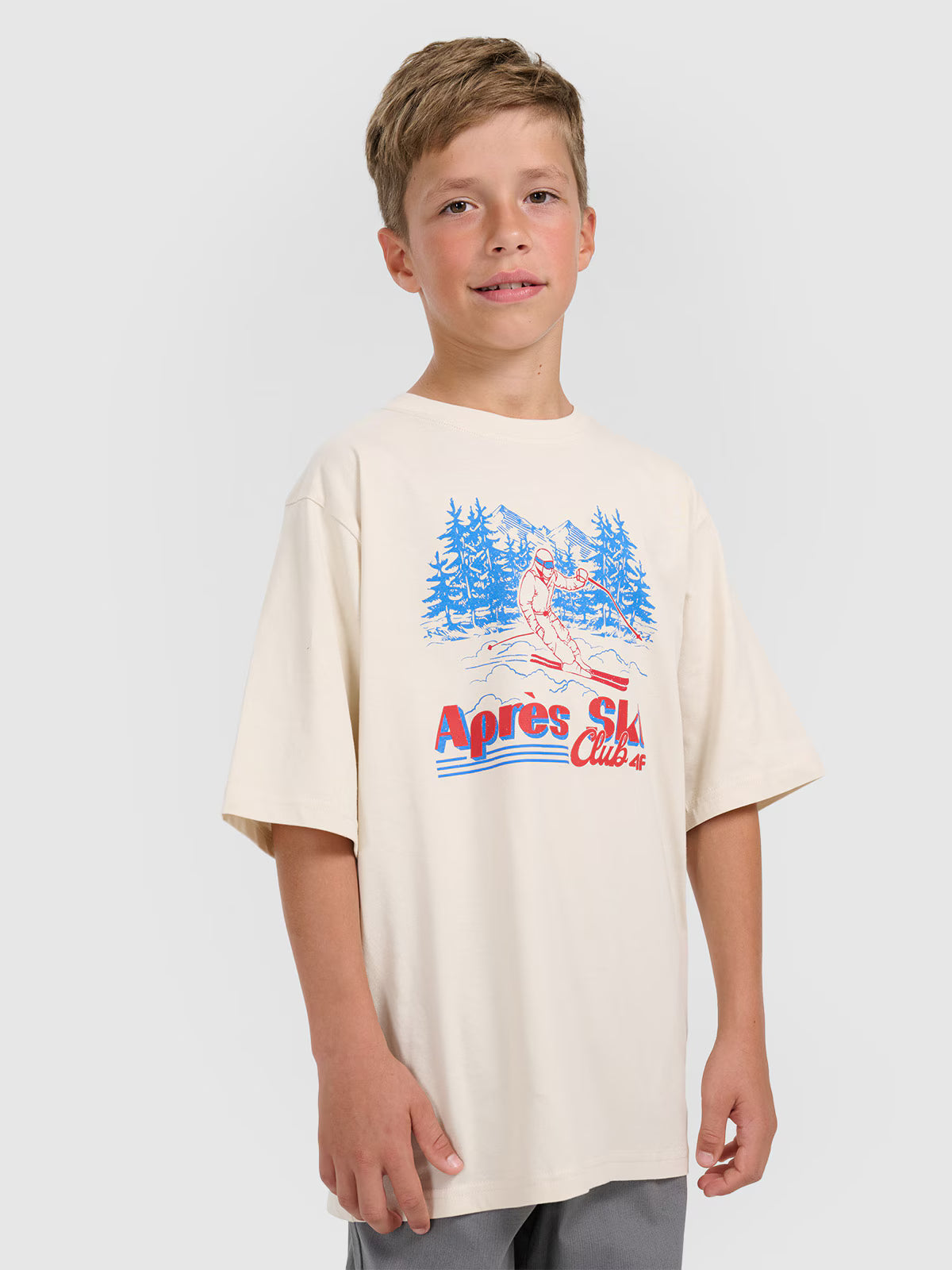 T-shirt loose z nadrukiem chłopięcy