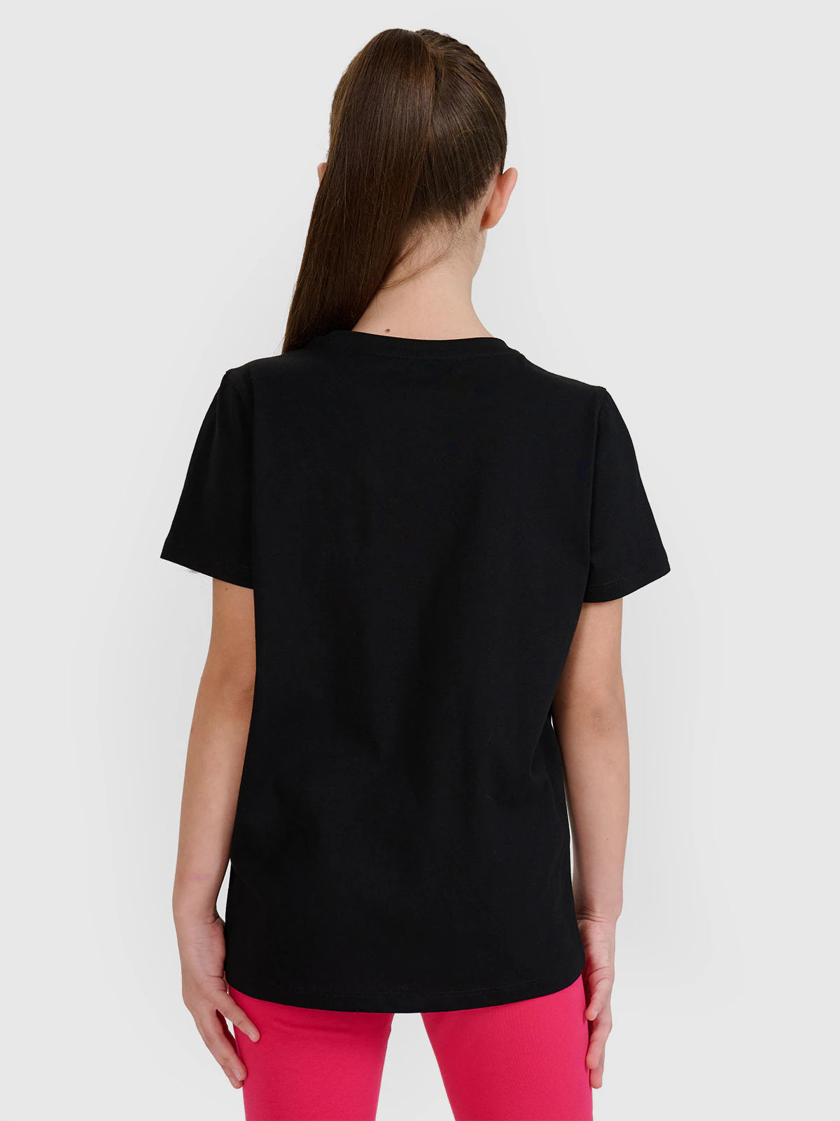T-shirt regular gładki dziewczęcy