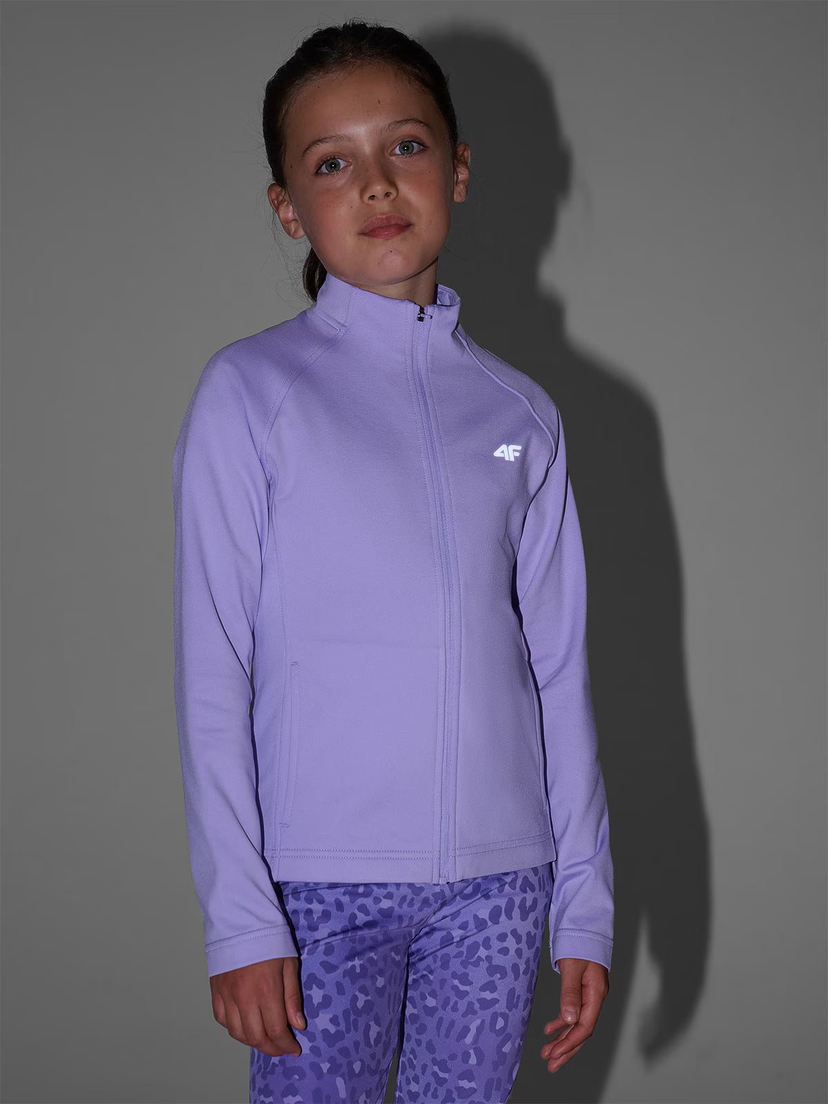 Bluza sportowa rozpinana bez kaptura dziewczęca