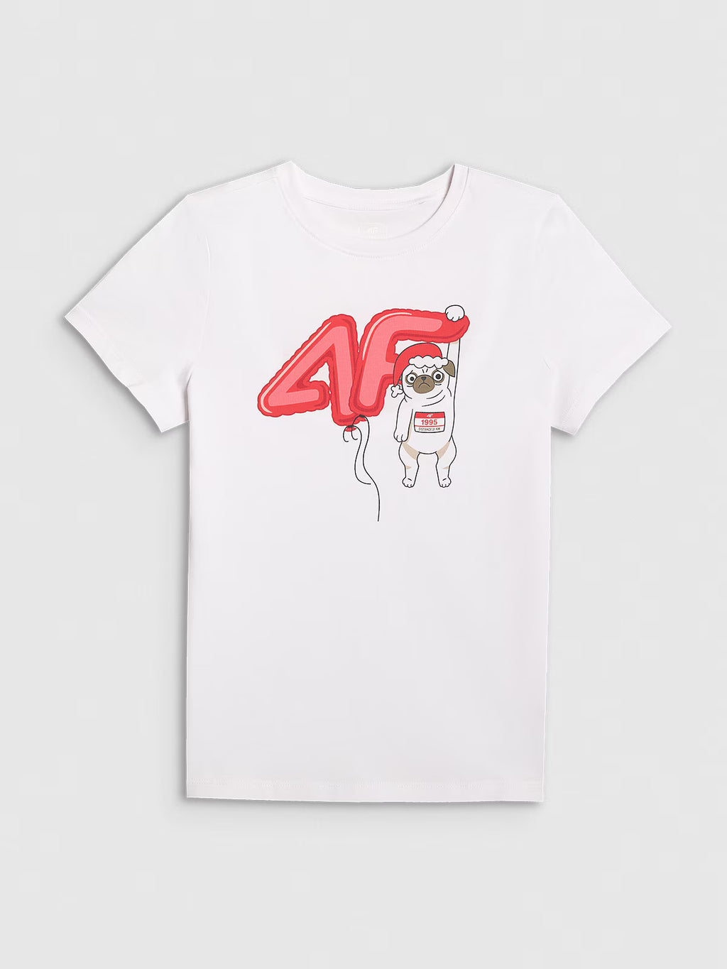 T-shirt regular z nadrukiem świątecznym dziewczęcy