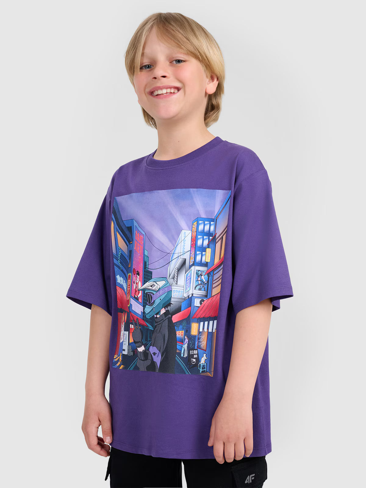 T-shirt oversize z nadrukiem chłopięcy