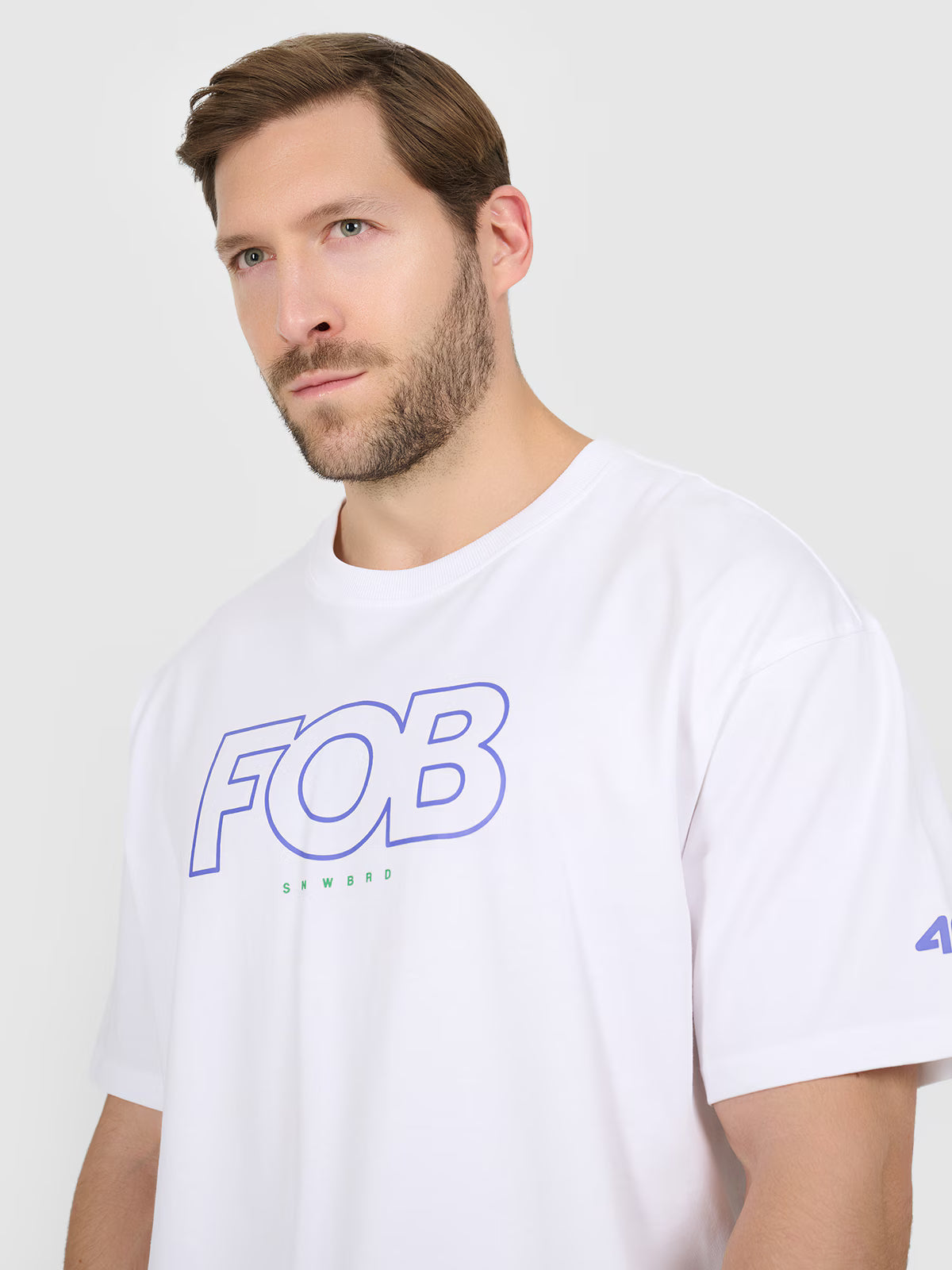 T-shirt loose z nadrukiem męski